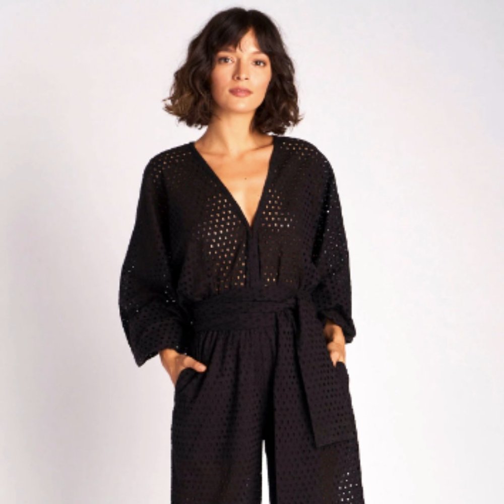 Rhode Resort Blake Eyelet Cropped Jumpsuit